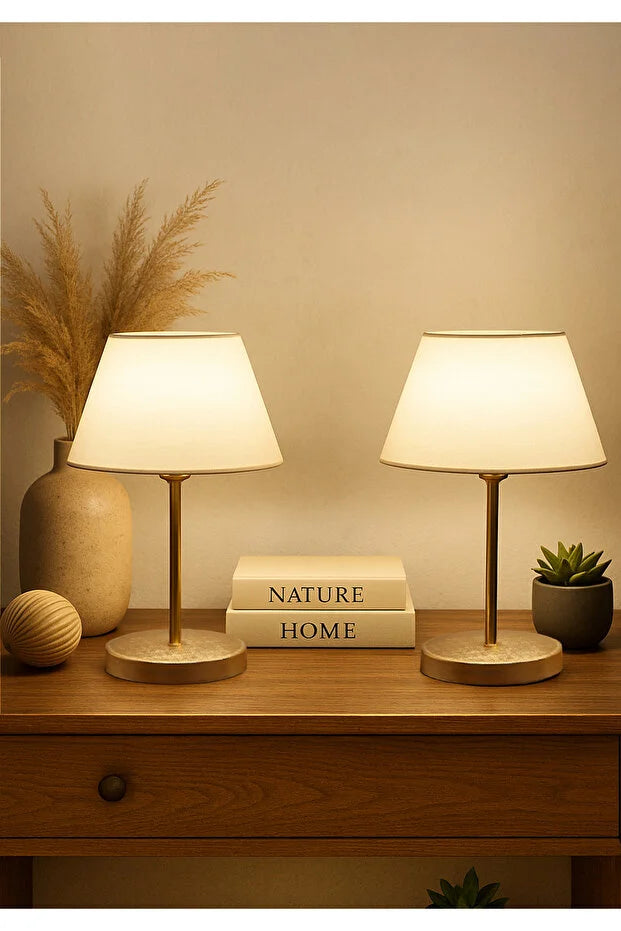 Gold Base 2-Piece Table Lamp Set